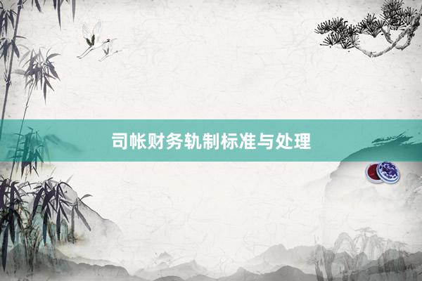 司帐财务轨制标准与处理