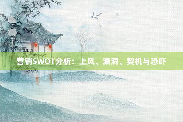 营销SWOT分析：上风、漏洞、契机与恐吓